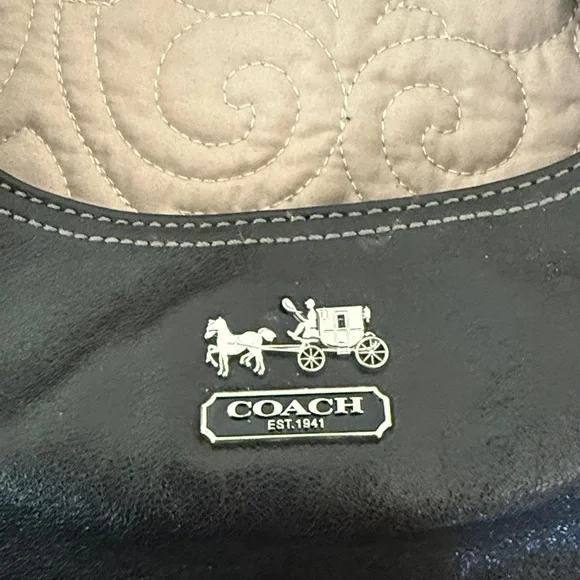 Coach Black Leather Shoulder Bag NWOT - Picture 2 of 9